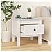 Tavolino Bianco 40x40x39 Cm Legno Massello Di Pino - Foto miniatura 3