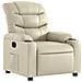 Poltrona Reclinabile Elettrica Crema In Similpelle - Foto miniatura 3