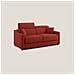Amber Divano letto matrimoniale in tessuto smacchiabile T05 191 cm (mat. 140x197) rosso - Foto miniatura 1