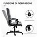 Sedia Da Ufficio Girevole Con Funzione Dondolo E Altezza Regolabile, 65x72x102-112.5cm, Grigio - Foto miniatura 3