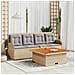 Set Divano Da Giardino 3 Pz Con Cuscini Beige In Polyrattan - Foto miniatura 8