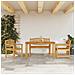 Set da Pranzo per Giardino 4 pz in Legno Massello di Teak - Foto miniatura 7