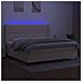 Letto a Molle Materasso e LED bianco 200x200cm in Tessuto - Foto miniatura 4