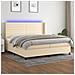 Letto a Molle Materasso e LED bianco 200x200cm in Tessuto - Foto miniatura 8