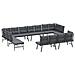 Set Panche Giardino Cuscini 8pz Nere Acciaio Verniciato Polvere - Foto miniatura 2