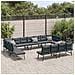 Set Panche Giardino Cuscini 8pz Nere Acciaio Verniciato Polvere - Foto miniatura 1