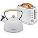 Skt1177wht Nordic Tostapane A Fessura Larga 2 Fette + Bollitore Induzione Con Fischio 2,3 L 870w Bianco - Foto miniatura 1