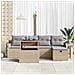 Set Divani da Giardino 6 Pezzi con Cuscini Beige in Rattan Polietilene - Foto miniatura 3