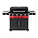 Gas2Coal 2.0 4B Grill Carrello Carbone + gas naturale Nero, Acciaio inox, Rosso - Foto miniatura 1