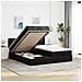 Struttura Letto Pouf con Materassi Nero 200x200 cm in Tessuto - Foto miniatura 2
