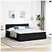Struttura Letto Pouf con Materassi Nero 200x200 cm in Tessuto - Foto miniatura 3