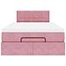 Struttura Letto Pouf con Materasso Rosa 120x200 cm Velluto - Foto miniatura 5