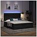Struttura Letto Pouf con Materassi Nero 200x200 cm Velluto - Foto miniatura 3