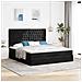 Struttura Letto Pouf con Materassi Nero 200x200 cm Velluto - Foto miniatura 4