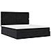 Struttura Letto Pouf con Materassi Nero 200x200 cm Velluto - Foto miniatura 7