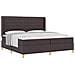 Letto a molle con materasso Marrone Scuro 200 x 200 cm Tessuto - Foto miniatura 1