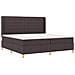 Letto a molle con materasso Marrone Scuro 200 x 200 cm Tessuto - Foto miniatura 4