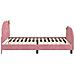 Struttura letto bambini con testata Rosa 80 x 200 cm Velluto - Foto miniatura 6