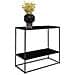 Consolle Vita A 2 Ripiani In Nero Con Struttura In Acciaio, 80×36×80 Cm - Foto miniatura 1
