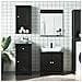 Set Mobili da Bagno 3 pz BERG Nero in Legno Massello di Pino - Foto miniatura 2