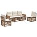 Set Divano da Giardino 5 pcs Beige e Bianco Crema polyrattan - Foto miniatura 1