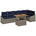 Set Divano da Giardino 7 pcs Grigio Poly Rattan - Foto miniatura 1