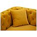 Divano Emy Con Cuscini In Poliestere Senape E Gambe Oro 162x83x76 Cm - Foto miniatura 7