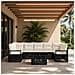 Set Divano da Giardino 8 pz Nero e Bianco Crema polyrattan - Foto miniatura 6