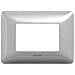 Placca 3 Posti Matix, Tecnopolimero, 120xh. 84 Mm Silver - Foto miniatura 3