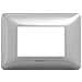 Placca 3 Posti Matix, Tecnopolimero, 120xh. 84 Mm Silver - Foto miniatura 5