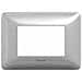 Placca 3 Posti Matix, Tecnopolimero, 120xh. 84 Mm Silver - Foto miniatura 4