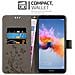 Custodia Compatibile Con Honor 7x In Grigio Fiore - Coperchio Protettivo In Design Floreale Con Chiusura Magnetica, Funzione Stand E Slot Per Carte - Foto miniatura 3
