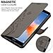 Custodia Compatibile Con Honor 7x In Grigio Fiore - Coperchio Protettivo In Design Floreale Con Chiusura Magnetica, Funzione Stand E Slot Per Carte - Foto miniatura 5