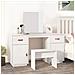 Set Toeletta Con Specchio Bianco In Legno Massello Di Pino - Foto miniatura 1