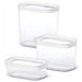 N1142700 recipiente per cibo Rettangolare Set 3,05 L Trasparente, Bianco 3 pz - Foto miniatura 1