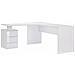 Scrivania Mark, Scrittoio Angolare Porta Pc, Tavolo Multiuso Per Ufficio, Scrivania Salvaspazio Multiposizione, 100% Made In Italy, Cm 160x60h75, Bianco Lucido - Foto miniatura 2