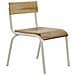 Set Di 2 Sedie Per Bambini In Legno Naturale E Metallo Bianco 35x36x56 Cm - Foto miniatura 3