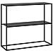 Mobile Consolle Da Ingresso Moderno A 2 Ripiani In Acciaio, 90x30x75cm, Nero - Foto miniatura 1