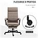 Sedia Da Ufficio Con Altezza Regolabile, Poggiapiedi Incluso E Seduta Imbottita, 68x67x106-114 Cm, Marrone - Foto miniatura 3