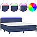 Letto A Molle Con Materasso E Led Blu 180x200 Cm In Tessuto - Foto miniatura 1