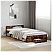 Giroletto Con Cassetto Rovere Fumo 90x200 Cm Legno Multistrato - Foto miniatura 1