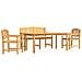Set da Pranzo per Giardino 4 pz in Legno Massello di Teak - Foto miniatura 1
