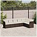 Set Divani Da Giardino 7 Pz Con Cuscini Marrone In Polyrattan - Foto miniatura 1
