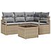 Set di divani da giardino  con cuscini in rattan poliestere nero, Divano da giardino  2 posti con cuscini in rattan poliestere beige - Foto miniatura 1