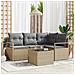 Set di divani da giardino  con cuscini in rattan poliestere nero, Divano da giardino  2 posti con cuscini in rattan poliestere beige - Foto miniatura 2