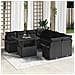 Set di Divani da Giardino 9 Pezzi con Cuscini Nero Polyrattan - Foto miniatura 2