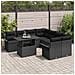 Set di Divani da Giardino 9 Pezzi con Cuscini Nero Polyrattan - Foto miniatura 3