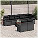 Set Divano da Giardino  9 Pezzi con Cuscini in Rattan Polimerico Nero e Acacia, Divano da Giardino  2 Posti con Cuscini in Rattan Polimerico Nero - Foto miniatura 3