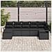 Set divano da giardino 7 pezzi con cuscini in rattan poly nero, Divano da giardino 2 posti con cuscini in rattan poly nero - Foto miniatura 2