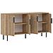 Ciaro Credenza Scanalata Con 4 Ante Effetto Legno 150x75cm - Foto miniatura 2